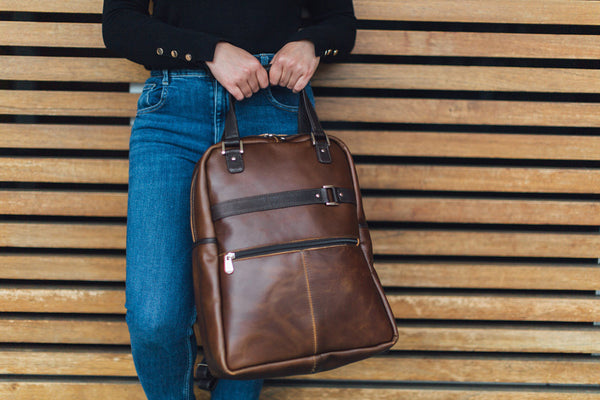 Piel Leather VINTAGE LAPTOP CARRY-ALL/CONVERTIBLE BACKPACK