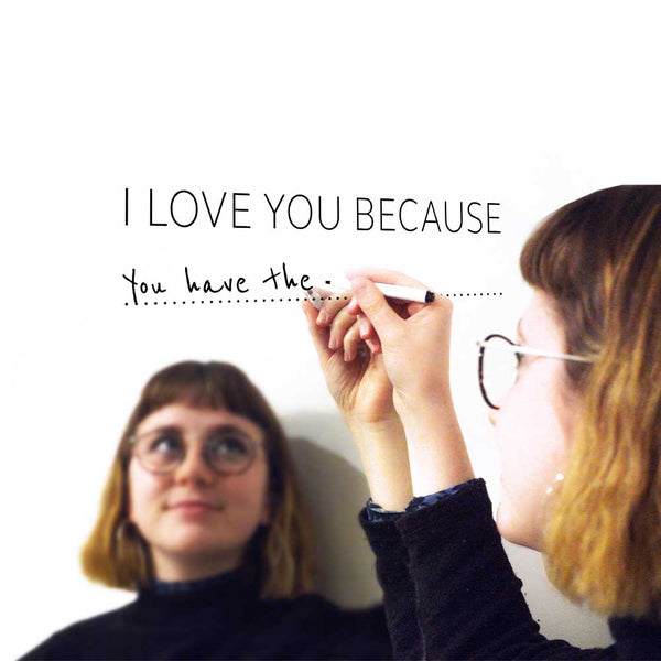 Pikkii 'I Love You Because' Mirror Sticker + Pen ♥