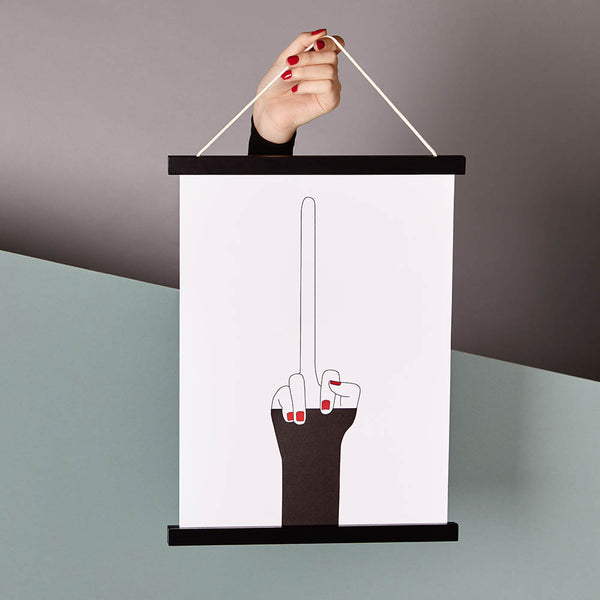 Pikkii LONG MIDDLE FINGER ART PRINT