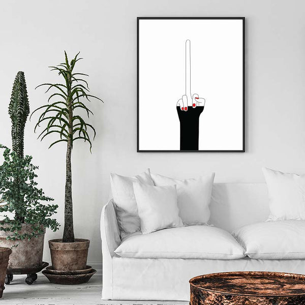 Pikkii LONG MIDDLE FINGER ART PRINT