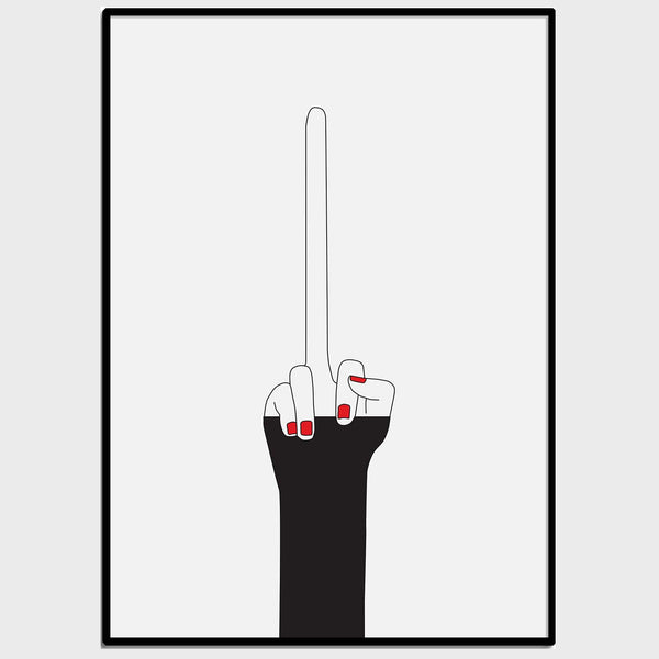 pikkii LONG MIDDLE FINGER ART PRINT