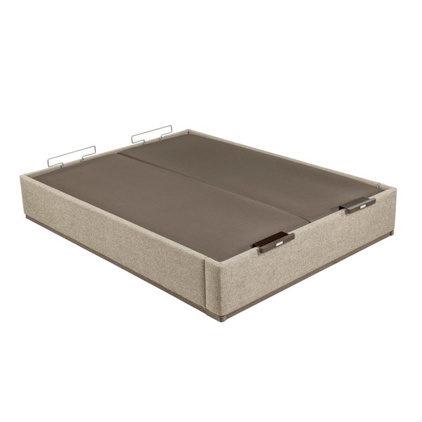 Pikolin Home Ash-coloured Double Lid Electric Upholstered Storage Base - DESIGN TAPIZADO