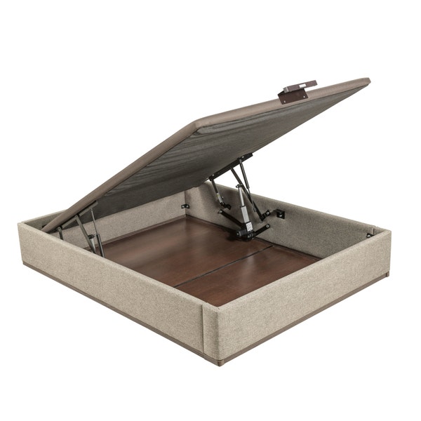 pikolin home Ash-coloured electric upholstered storage base - DESIGN TAPIZADO