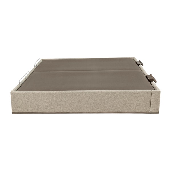 Pikolin Home Ash-coloured High Capacity And Double Lid Electric Upholstered Storage Base - DESIGN TAPIZADO