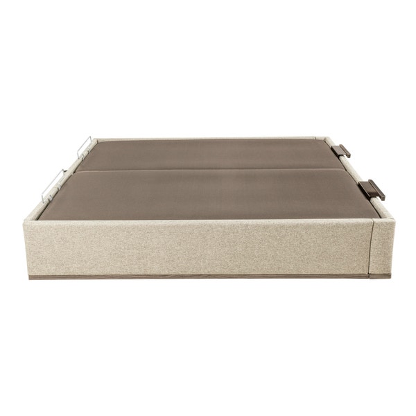 Pikolin Home Ash-coloured High Capacity Double Lid Upholstered Folding Storage Base - DESIGN TAPIZADO