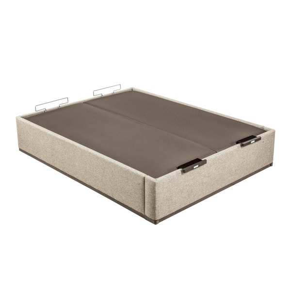 Pikolin Home Ash-coloured High Capacity Double Lid Upholstered Folding Storage Base - DESIGN TAPIZADO