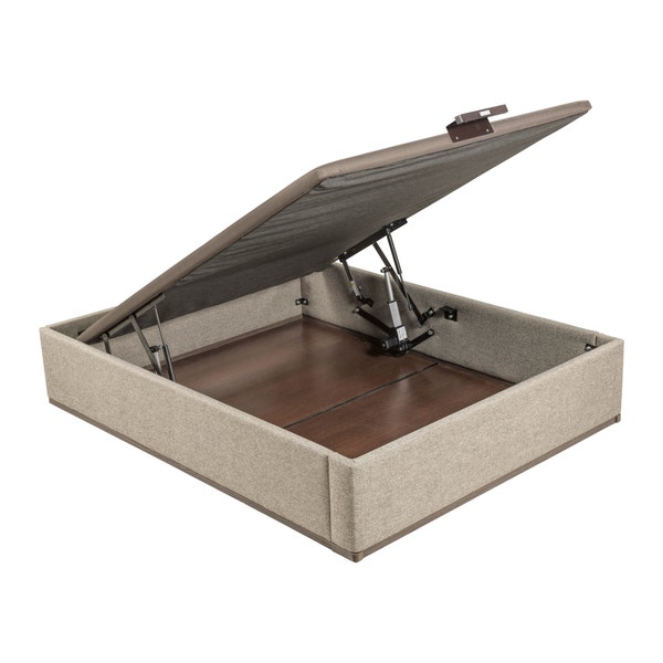 pikolin home Ash-coloured high capacity electric upholstered storage base - DESIGN TAPIZADO