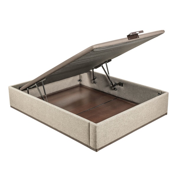 pikolin home Ash-coloured high capacity upholstered folding storage base - DESIGN TAPIZADO