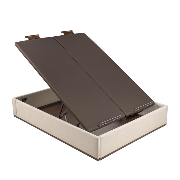 Pikolin Home Aspen-coloured Double Lid Electric Upholstered Storage Base - DESIGN TAPIZADO