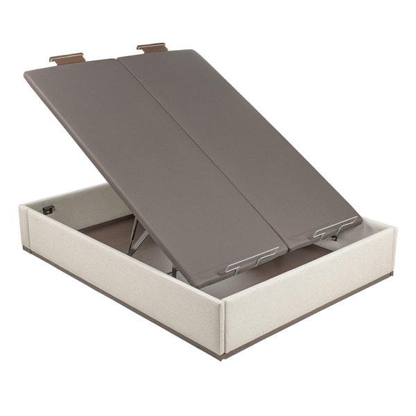 Pikolin Home Aspen-coloured Double Lid Upholstered Folding Storage Base - DESIGN TAPIZADO