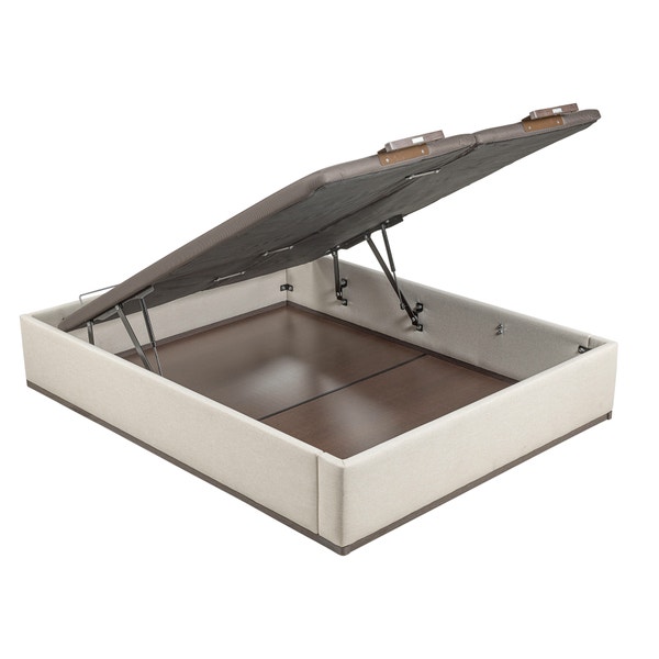 pikolin home Aspen-coloured double lid upholstered folding storage base - DESIGN TAPIZADO