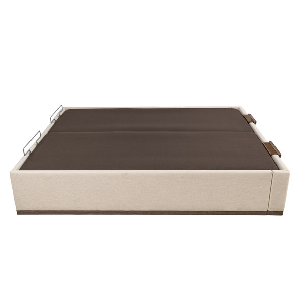 Pikolin Home Aspen-coloured High Capacity And Double Lid Electric Upholstered Storage Base - DESIGN TAPIZADO