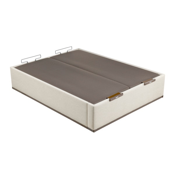Pikolin Home Aspen-coloured High Capacity Double Lid Upholstered Folding Storage Base - DESIGN TAPIZADO