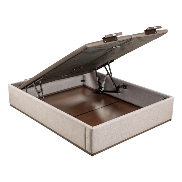 pikolin home City-coloured high capacity and double lid electric upholstered storage base - DESIGN TAPIZADO