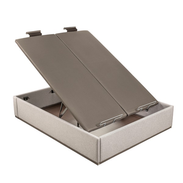 Pikolin Home City-coloured High Capacity Double Lid Upholstered Folding Storage Base - DESIGN TAPIZADO