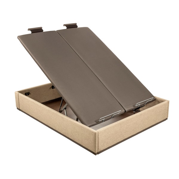 Pikolin Home Cooper-coloured Double Lid Electric Upholstered Storage Base - DESIGN TAPIZADO