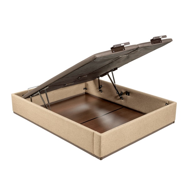 pikolin home Cooper-coloured double lid upholstered folding storage base - DESIGN TAPIZADO