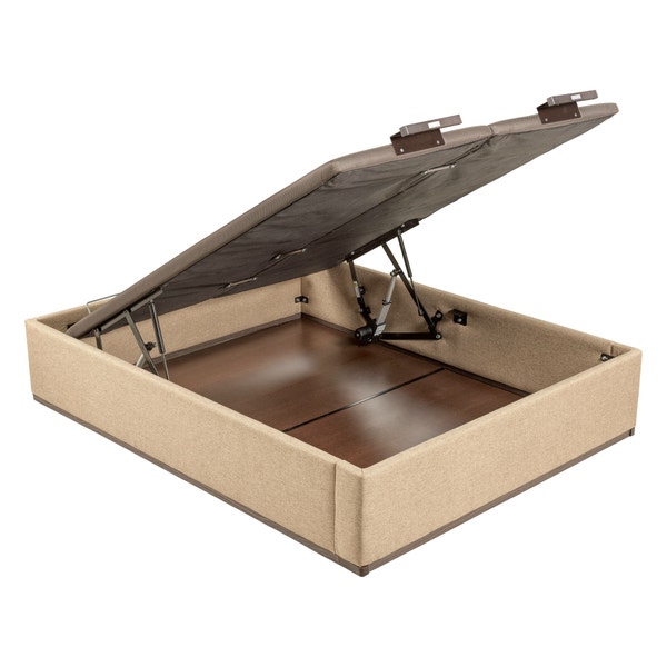 pikolin home Cooper-coloured high capacity and double lid electric upholstered storage base - DESIGN TAPIZADO