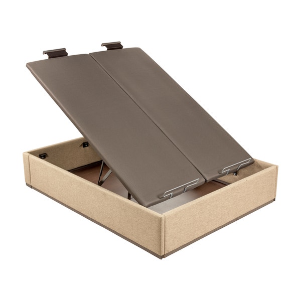 Pikolin Home Cooper-coloured High Capacity Double Lid Upholstered Folding Storage Base - DESIGN TAPIZADO