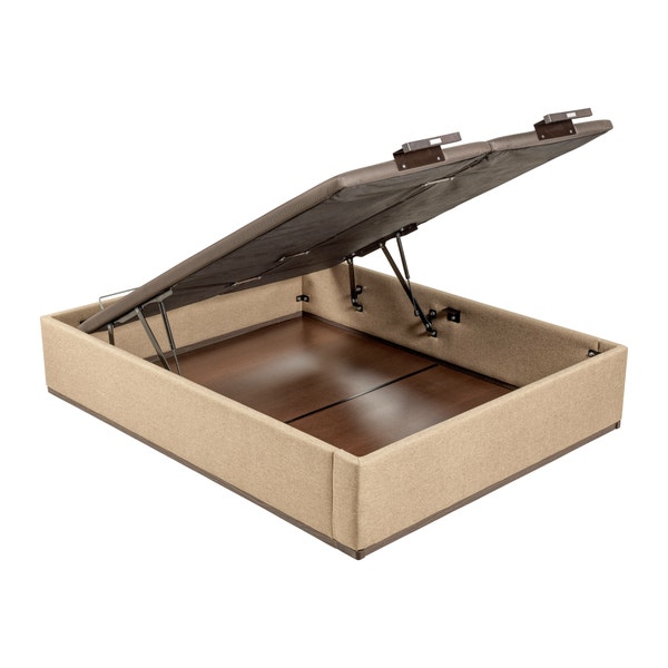 pikolin home Cooper-coloured high capacity double lid upholstered folding storage base - DESIGN TAPIZADO