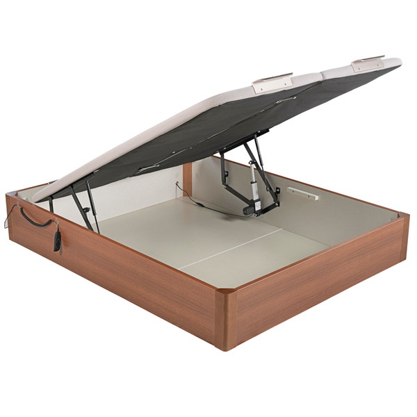 pikolin home Electric dual-lid cherry coloured wooden folding storage bed - DESIGN