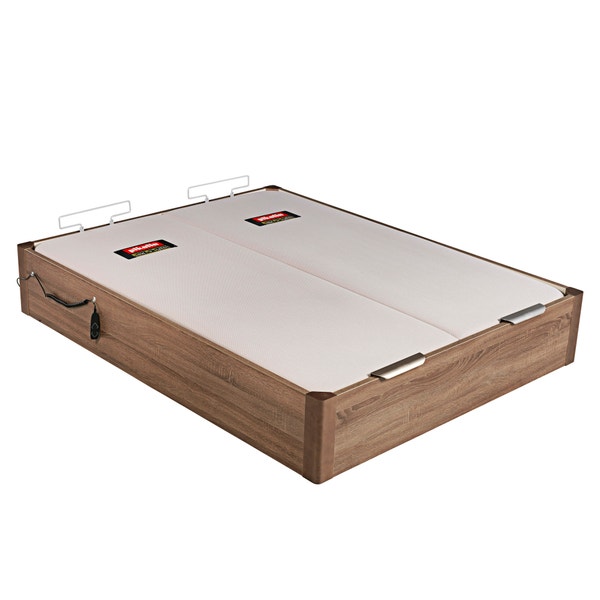 Pikolin Home Electric Dual-lid Oak Coloured Wooden Folding Storage Bed - DESIGN