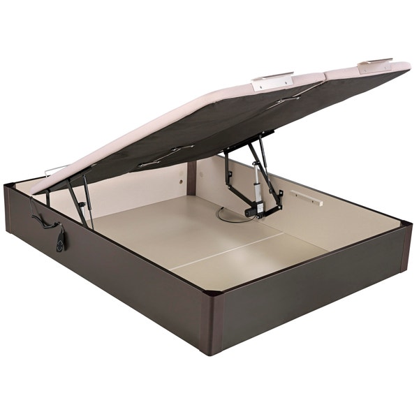 pikolin home Electric dual-lid wengue coloured wooden folding storage bed - DESIGN