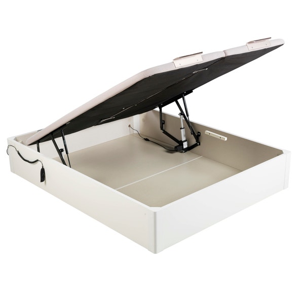 pikolin home Electric dual-lid white coloured wooden folding storage bed - DESIGN