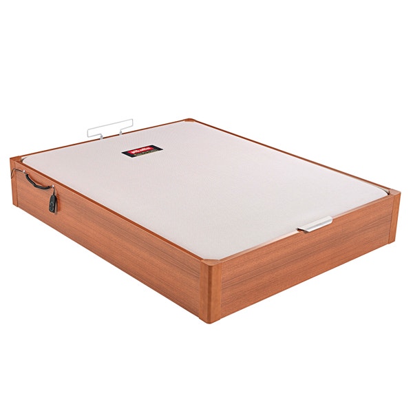 Pikolin Home Electric Single-lid Cherry Coloured Wooden Folding Storage Bed - DESIGN