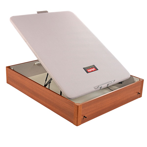 Pikolin Home Electric Single-lid Cherry Coloured Wooden Folding Storage Bed - DESIGN