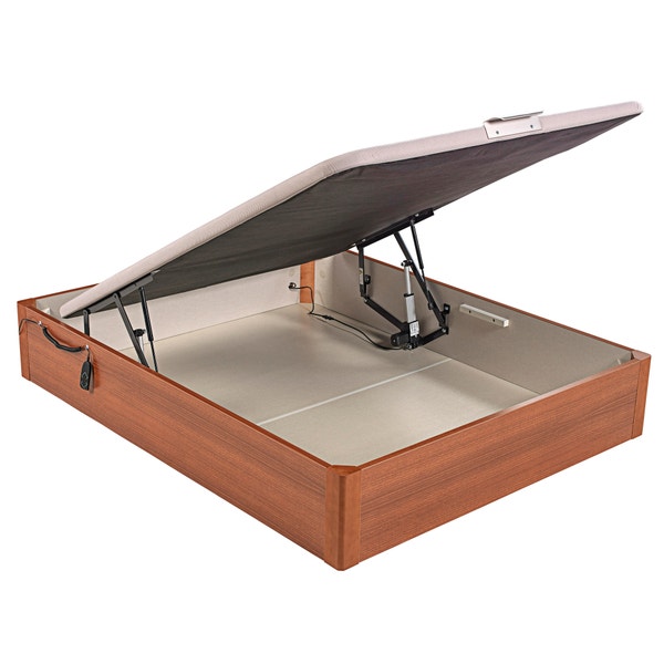 pikolin home Electric single-lid cherry coloured wooden folding storage bed - DESIGN