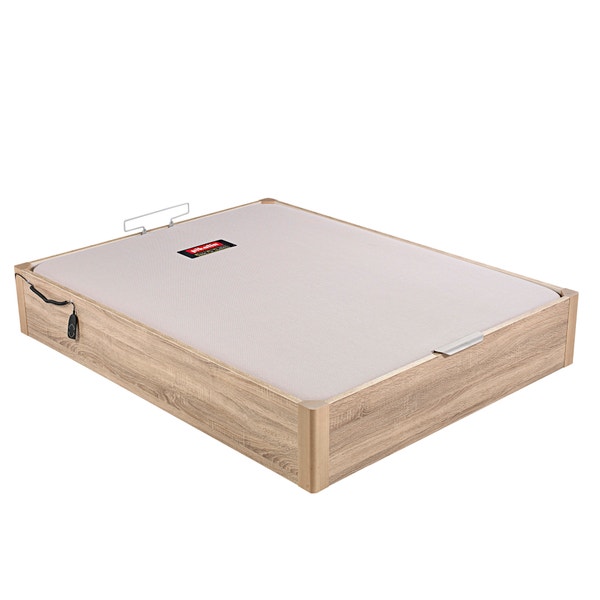 Pikolin Home Electric Single-lid Natural Coloured Wooden Folding Storage Bed - DESIGN