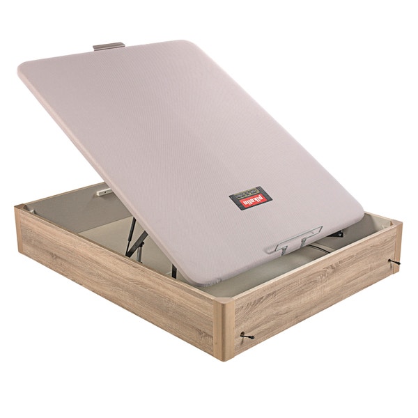 Pikolin Home Electric Single-lid Natural Coloured Wooden Folding Storage Bed - DESIGN