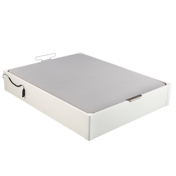 Pikolin Home Electric Single-lid White Coloured Wooden Folding Storage Bed - DESIGN