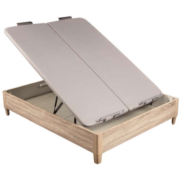 Pikolin Home Natural-coloured Double Lid Folding Storage Base Wtith Legs - DESIGN AL AIRE