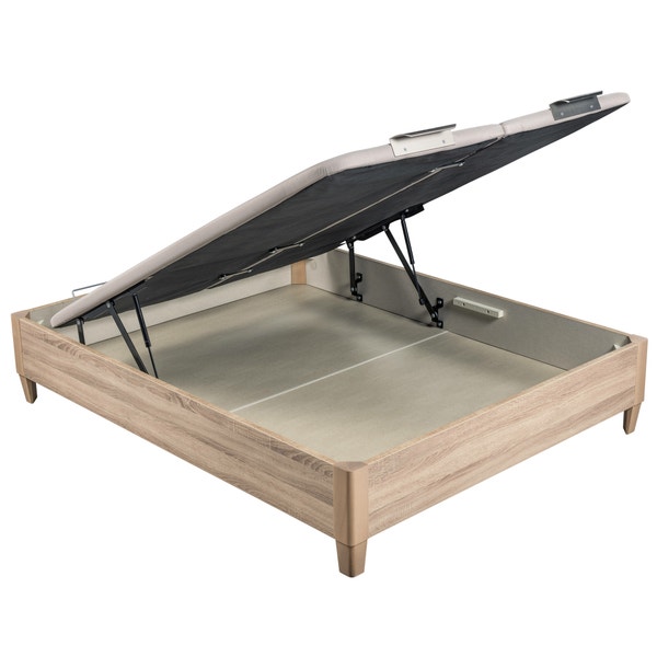 pikolin home Natural-coloured double lid folding storage base wtith legs - DESIGN AL AIRE