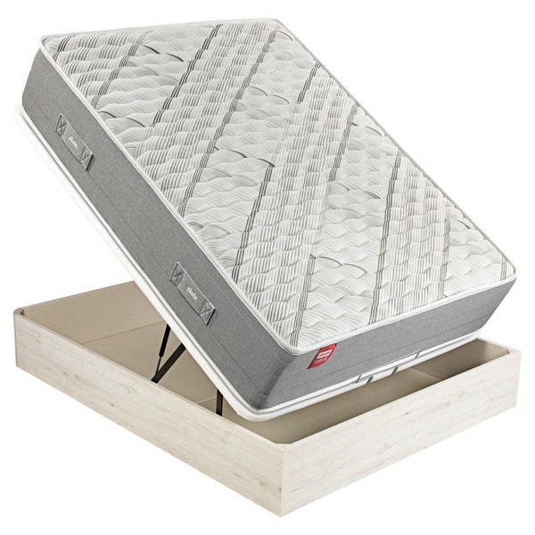 Pikolin Home Pack Containing A Normablock Spring Mattress A Glacier-coloured Folding Storage Base And Two Visco Pillows - ARCE+AP11538+AL