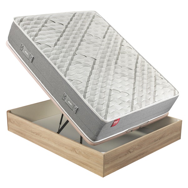 Pikolin Home Pack Containing A Normablock Spring Mattress A Natural-coloured Folding Storage Base And Two Visco Pillows - ARCE+AP11534+AL