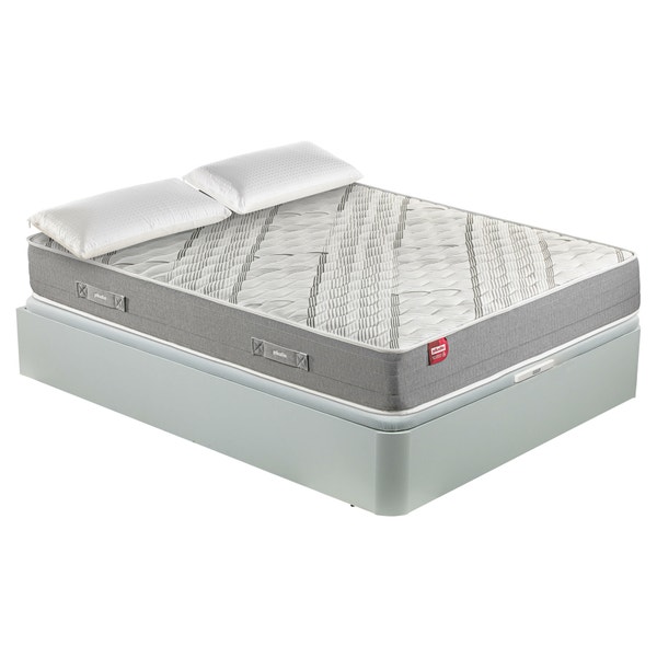 pikolin home Pack containing a Normablock spring mattress a white folding storage base and two visco pillows - ARCE+AP11537+AL