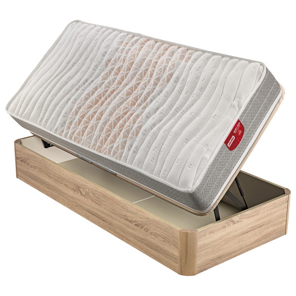 Pikolin Home Pack Containing A Youth Pocket Coil Spring Mattress And A Natural-coloured Youth Folding Storage Base - CHERRY+AP10599