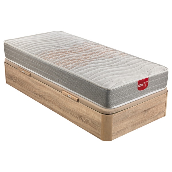 pikolin home Pack containing a youth pocket coil spring mattress and a natural-coloured youth folding storage base - CHERRY+AP10599 pikolin home Pack containing a youth pocket coil spring mattress and a natural-coloured youth folding storage base - CHERRY+AP10599