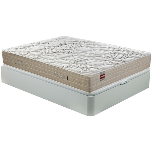 pikolin home Pack containing Normablock spring mattress and white folding storage base - RACE+NATURBOX