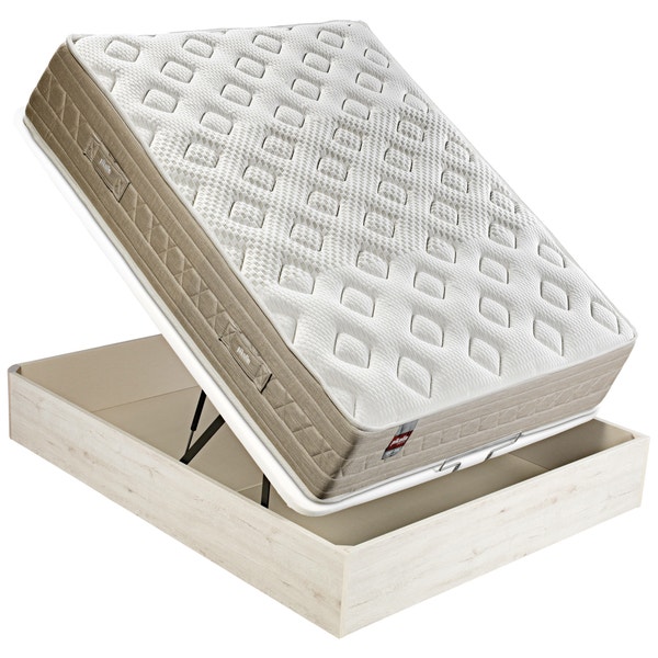 Pikolin Home Pack Containing Pocket Coil Spring Mattress And Ice White Folding Storage Base. - TOUR+NATURBOX