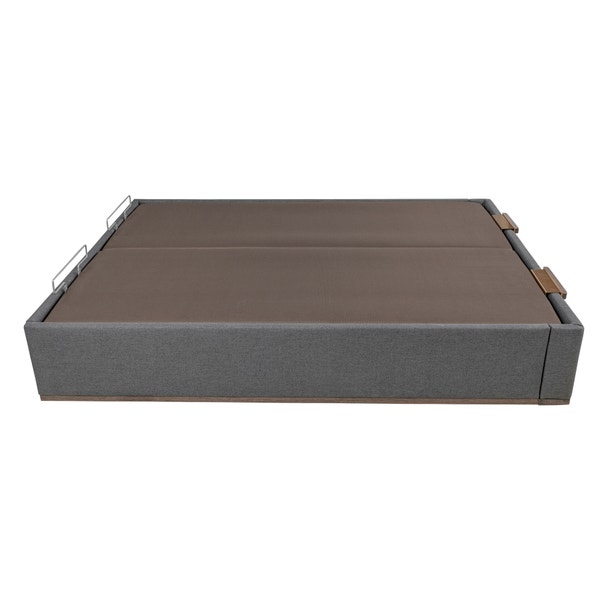 Pikolin Home Piombo-coloured Double Lid Upholstered Folding Storage Base - DESIGN TAPIZADO