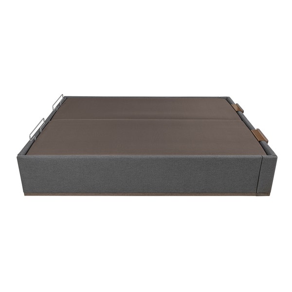 Pikolin Home Piombo-coloured High Capacity And Double Lid Electric Upholstered Storage Base - DESIGN TAPIZADO