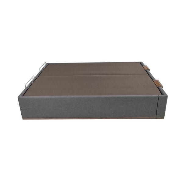 Pikolin Home Piombo-coloured High Capacity Double Lid Upholstered Folding Storage Base - DESIGN TAPIZADO