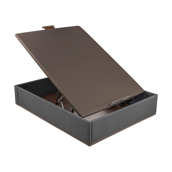 Pikolin Home Piombo-coloured High Capacity Electric Upholstered Storage Base - DESIGN TAPIZADO