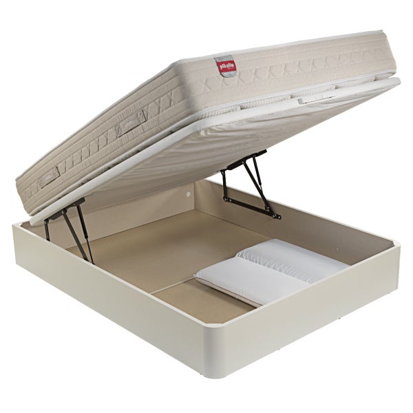 Pikolin Home Pocket Coil Spring Mattress + White Storage Base + Pillows