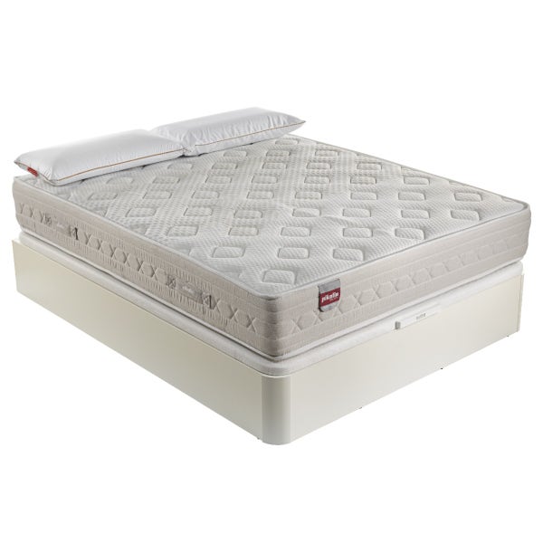 pikolin home Pocket coil spring mattress + white storage base + pillows