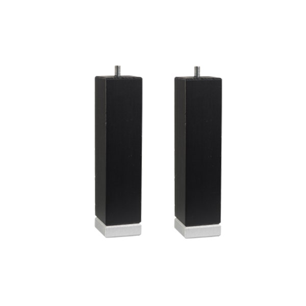 pikolin home Set of two black square wooden legs for an upholstered base